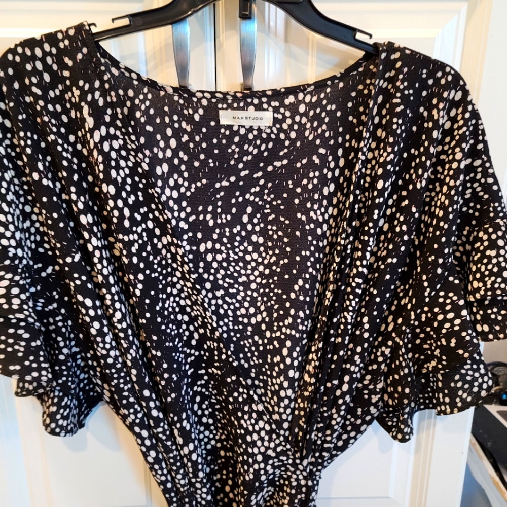 Max Studio Wrap Dress black/white. Size 14-16